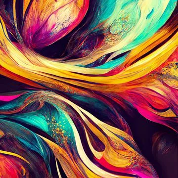 Bright Artistic Splashes Abstract Painting Color Texture Stock Illustration