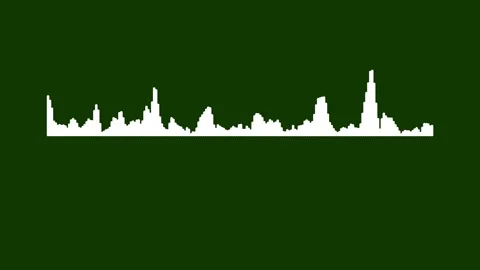 Bright Audio Wave Digital Frequency Animation White Line Green Screen 4K Stock Footage 341030753