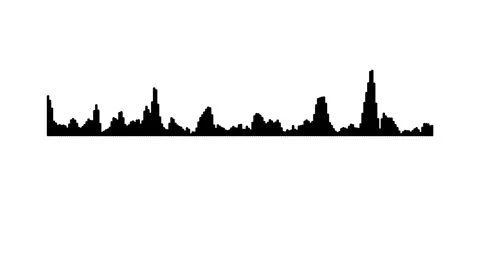 Bright Audio Wave Digital Frequency Animation Black Line White Background 4K Stock Footage 341030759