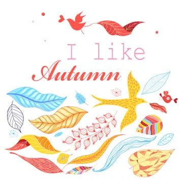 Bright autumn background Stock Illustration