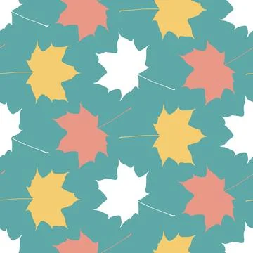 Bright autumn fall maple leaves seamless pattern, background for decoration.. 스톡 일러스트