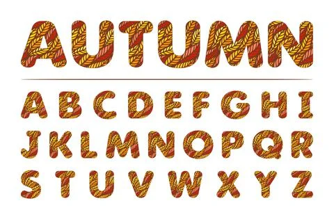 Bright autumn font.  Stock Illustration