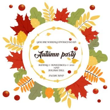 Bright autumn frame Stock Illustration