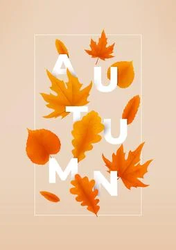 Bright autumn poster template Stock Illustration
