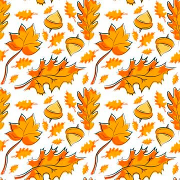 Bright autumn seamless flat pattern Stock Illustration
