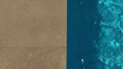Bright Azure Pool Edges Shine. Reflective Ripples Dance On Sparkling Blue Pool Video stock 337940067