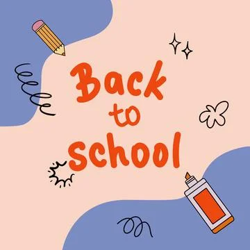 Bright Back to School Poster. Stock Illustration