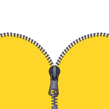 Bright background for advertising leaflets. Open yellow zipper. Stock Illustration