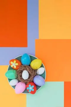 Bright background with an asymmetric geometric pattern in a fashionable color Stock Photos