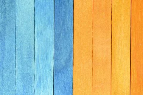 Bright background from blue and orange wooden planks Фото
