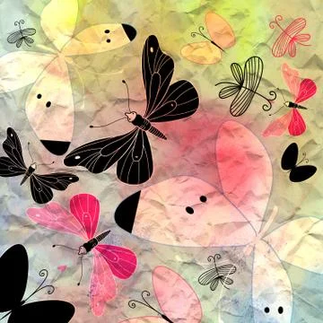 Bright background butterfly Stock Illustration