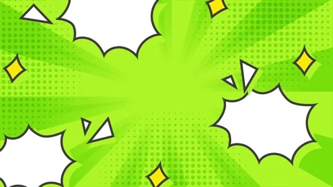 Bright background in dynamic comic style with explosive details seamless 4k Stock Footage 293271174