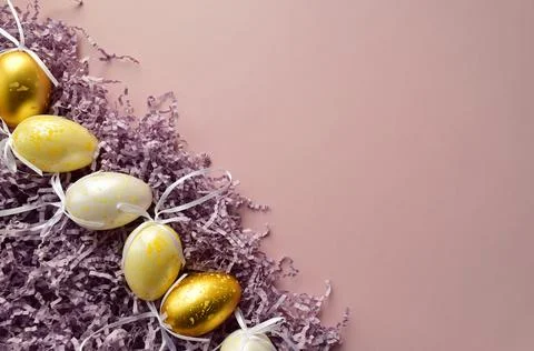 Bright background with Easter decorations Stock Photos
