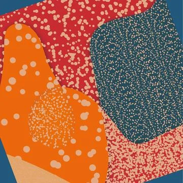 Bright background with elements of chaotically placed dots. Ilustración de archivo