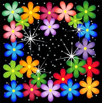Bright background with flowers for a design Stock Illustration