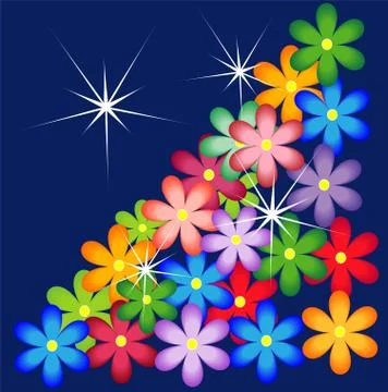 Bright background with flowers for a design Stock-Illustration