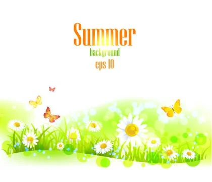 Bright  background with flowers Stock Illustration