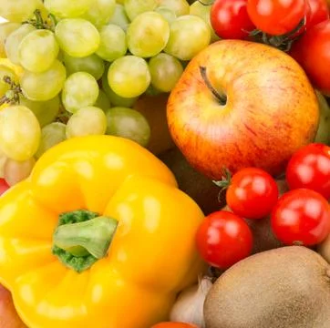 Bright background of  fruit and vegetables 스톡 사진