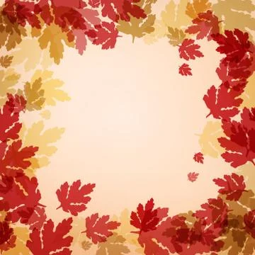 Bright background with red leaves Stock Illustration
