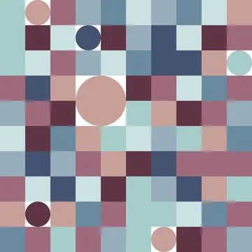 Bright background of squares and circles. Colorful festive background. Vector Stock Illustration