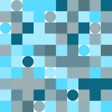 Bright background of squares and circles. Tetris shapes. Colorful festive Stock Illustration