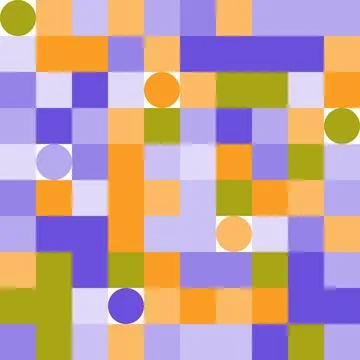 Bright background of squares and circles. Tetris shapes. Colorful festive Stock Illustration