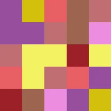 Bright background of squares. Red, yellow, and purple. Tetris figures. Colorful Stock Illustration