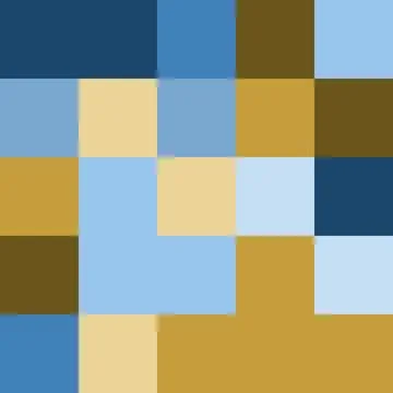 Bright background of squares. Tetris figures. Blue and yellow colors. Tetri.. Stock Illustration
