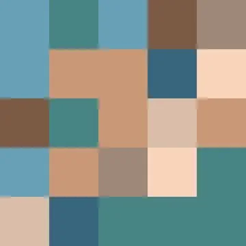 A bright background of squares. Turquoise and beige. Tetris shapes. Colorfu.. Stock Illustration