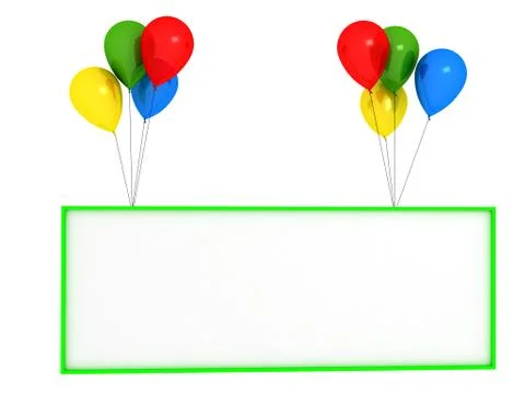 Bright ballons over white Stock Illustration
