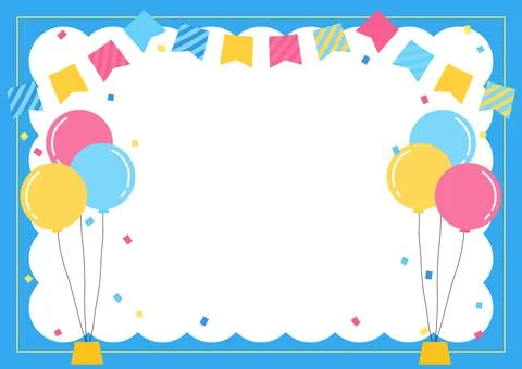 Bright balloon party frame 2 Stock Illustration