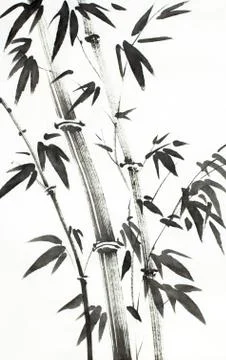 Bright bamboo trees Stock Illustration