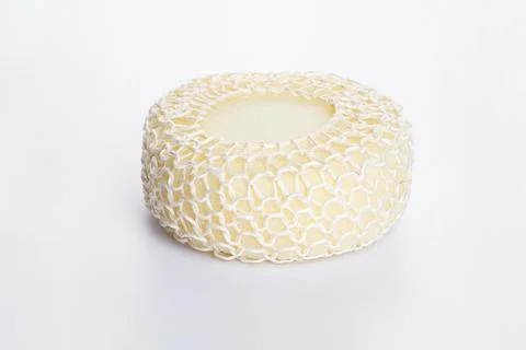 Bright bath sponge on a white background. Isolated. Stock Photos