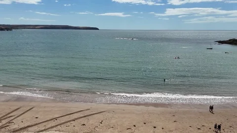 Bright Beach View In British Summer Aerial Footage Stock Footage 342291325