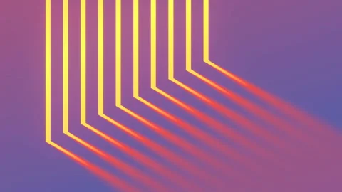 Bright beams of light on a purple background. 3d rendering animation 4K Stock Footage 233246655