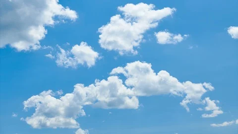 Bright beautiful blue sky with clouds for background or texture Stock Footage 111768377