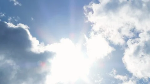 Bright Beautiful Blue Sky Cloudscape Time Lapse Stock Footage 125351075