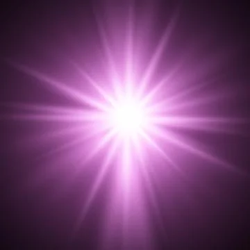 Bright beautiful star. Light from the rays. Stock Illustration