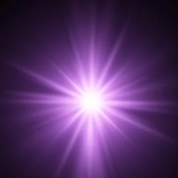 Bright beautiful star. Light from the rays. Stock Illustration