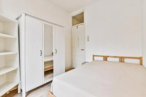 Bright bedroom design Stock Photos