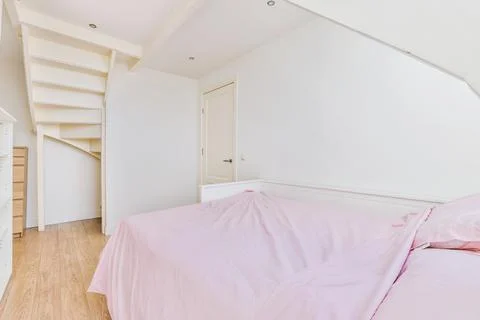Bright bedroom design Stock Photos