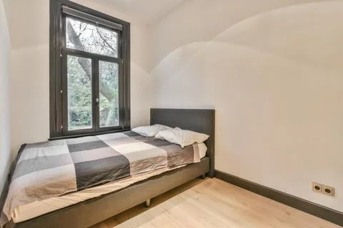 Bright bedroom design Stock Photos