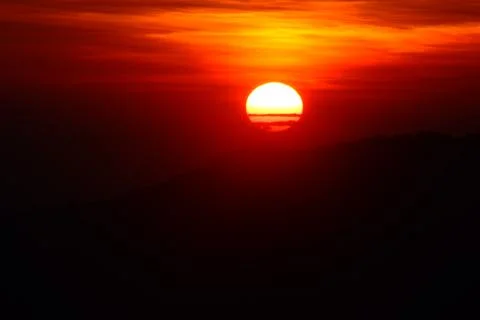 Bright big sun on the sky Foto stock
