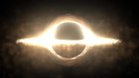 Bright black hole in open space with spinning energy particles, cosmic sphe.. Stock Illustration