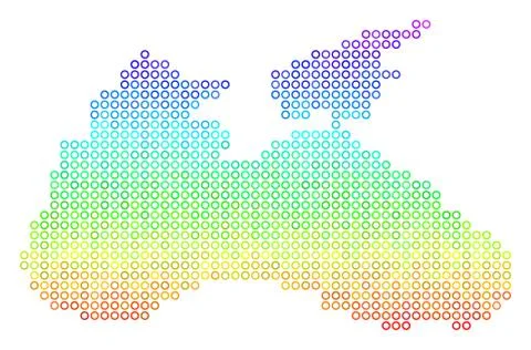 Bright Black Sea Map Stock Illustration