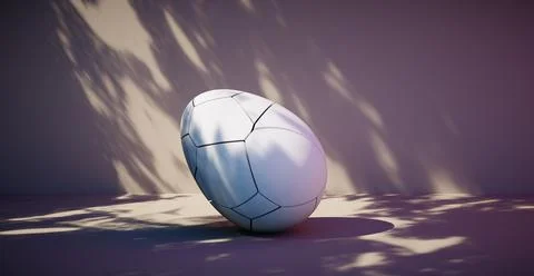 Bright blank background with egg. 3d rendering Stockillustratie