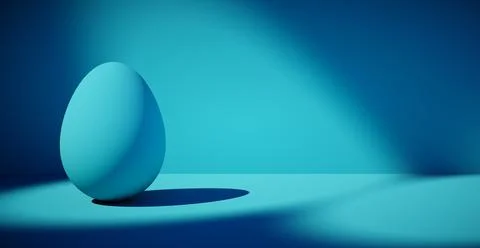 Bright blank background with egg. 3d rendering 스톡 일러스트