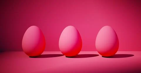 Bright blank background with egg. 3d rendering Stock-Illustration