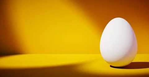 Bright blank background with egg. 3d rendering Stock-Illustration