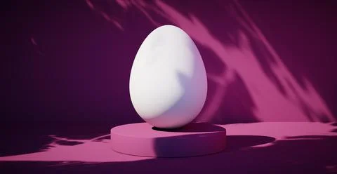 Bright blank background with egg. 3d rendering Stock-Illustration